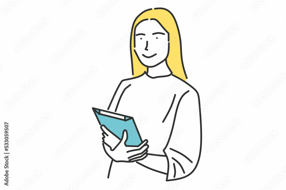 pose medical check illustration woman with line drawing pose medical check illustration woman with line drawing