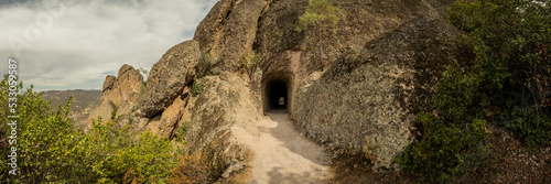 Panorama of the Trail Leading To The Tunnel In Pinnacles © kellyvandellen