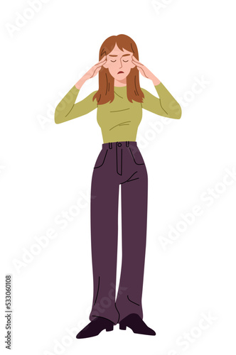 Negative emotion concept. Social network sticker for messengers. Angry girl screaming and waving her arms. Psychology and mental health, control of emotions. Cartoon flat vector illustration