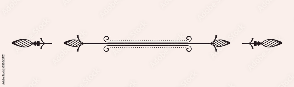 Calligraphic black frame. Graphic elements for website, collection of borders and ornaments. Place for text and presentation. Books and literature. Art and creativity. Cartoon flat vector illustration