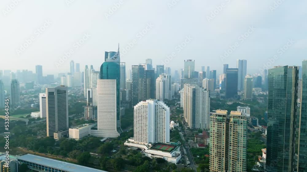 Jakarta cityscape with air pollution background