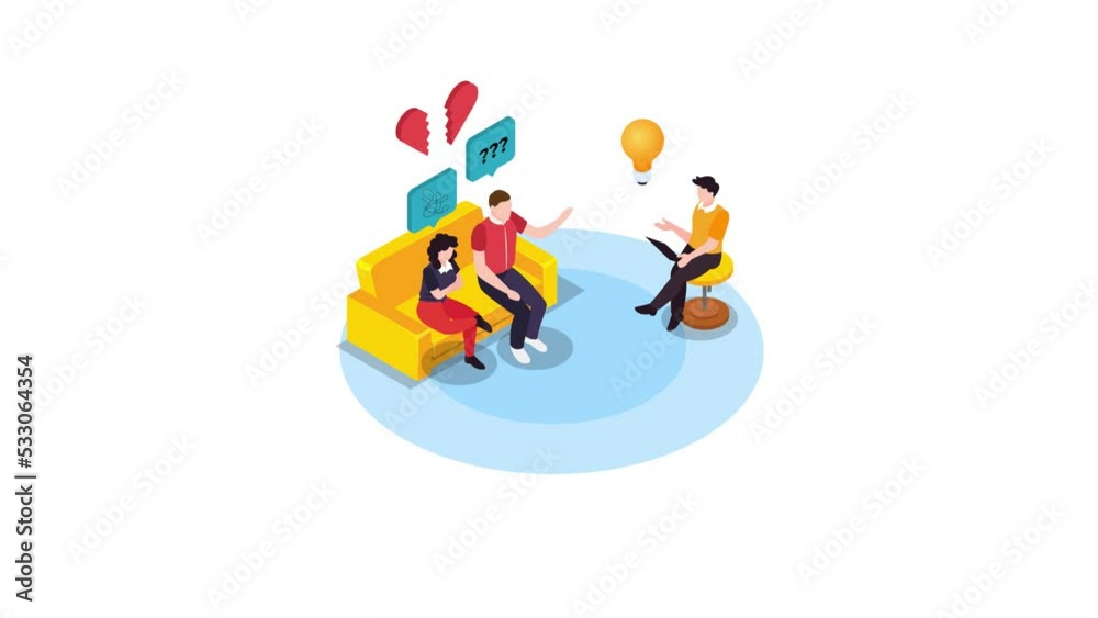 Male psychiatrist discussing with young couple Male psychiatrist discussing with young couple