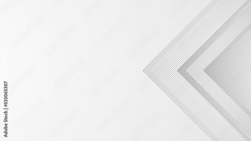 Technology banner design with white and grey arrows. Abstract geometric vector background