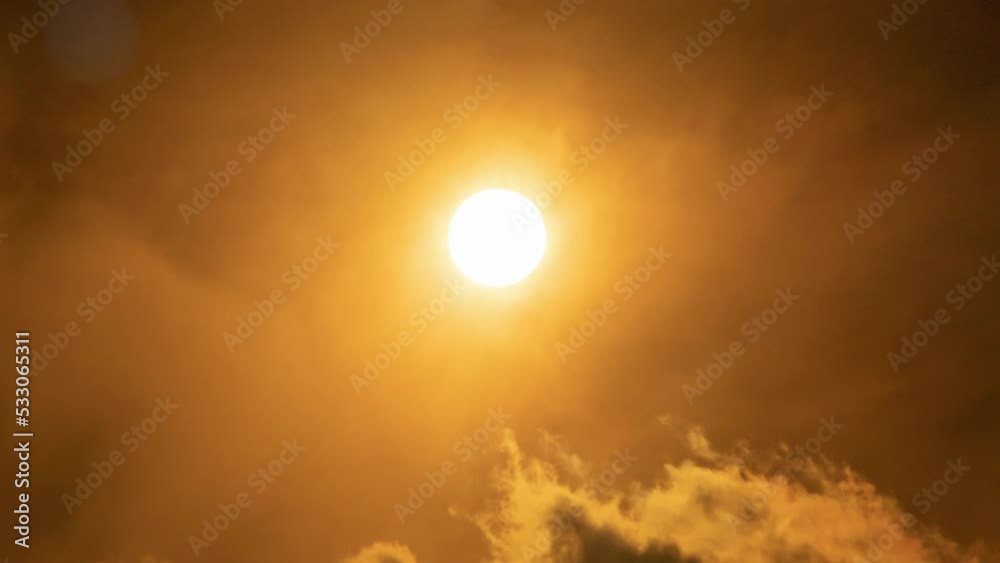 Timelapse of dramatic sunset with orange sky in a sunny day. Timelapse of dramatic sunset with orange sky in a sunny day.