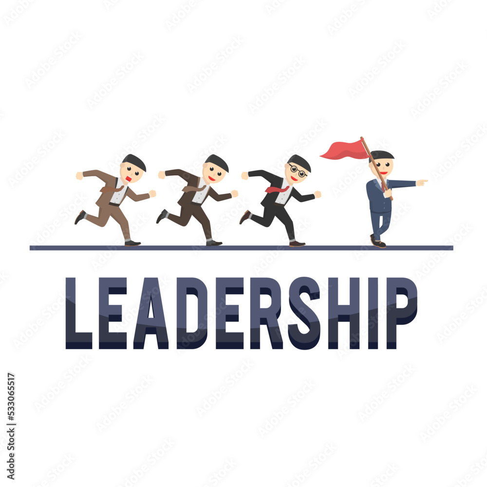 Obraz premium business leadership design character on white back