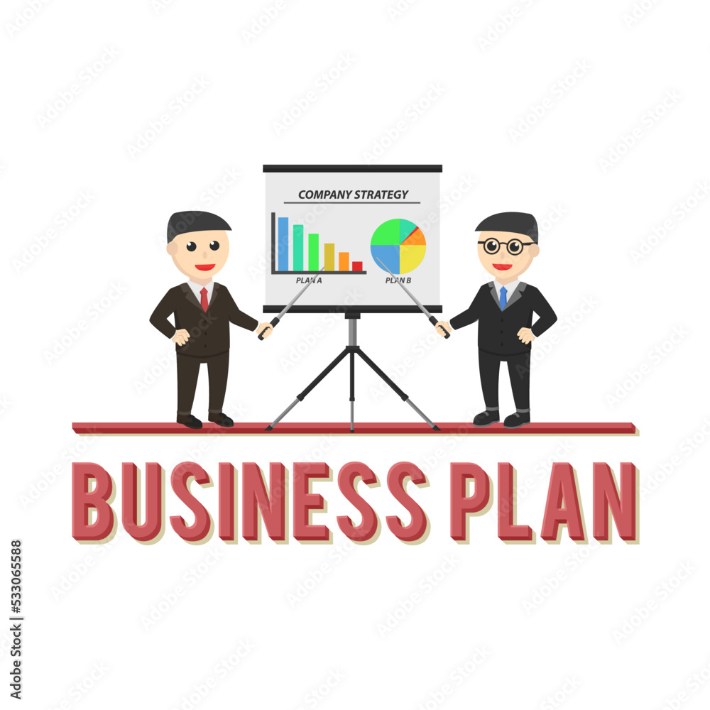 business plan design character on white background business plan design character on white background