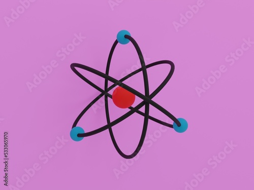 Atom 3D Illustration