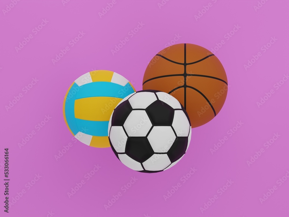 Sports Balls 3D Illustration