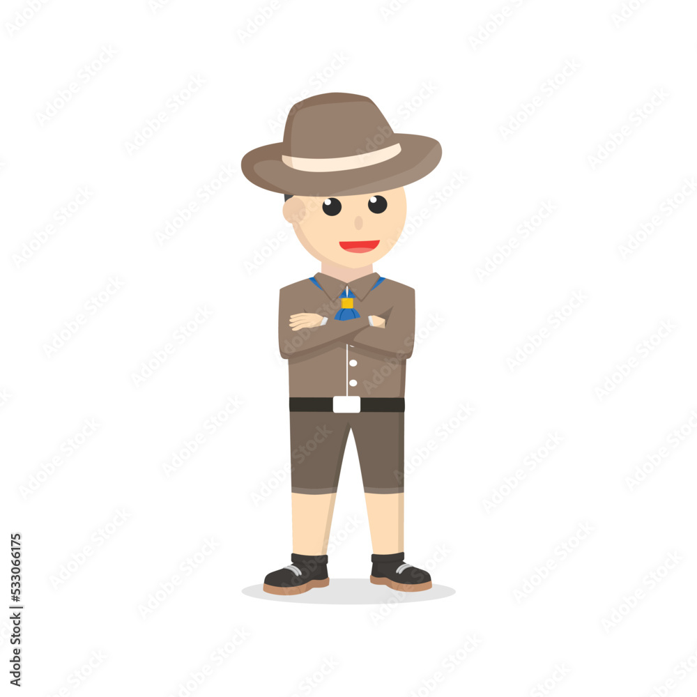 boy scout pose design character on white background