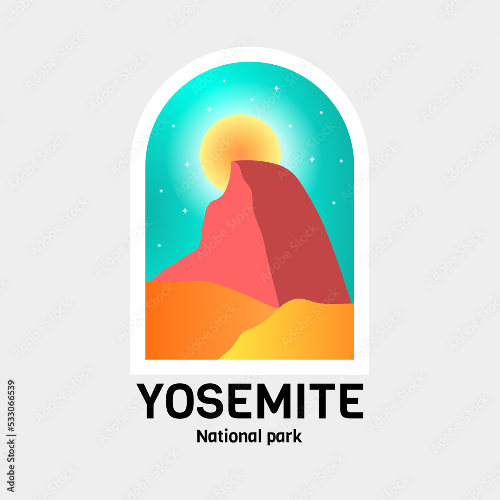 Vector design of Yosemite National Park for Nature outdoor design