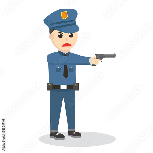 Police With Gun design on white background