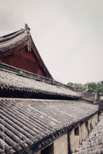 Photograph of old Chinese temple buildings