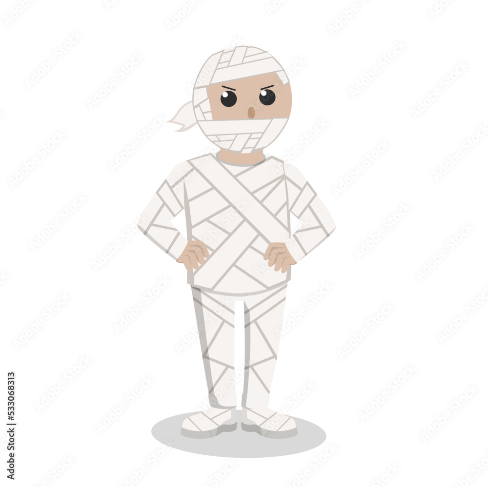 Man With Mummy Costume design character on white background Man With Mummy Costume design character on white background