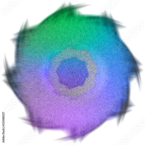 An abstract transparent iridescent burst element.