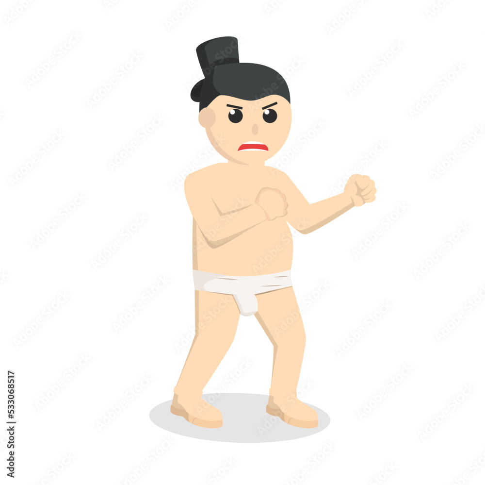 sumo ready to fight design character on white background