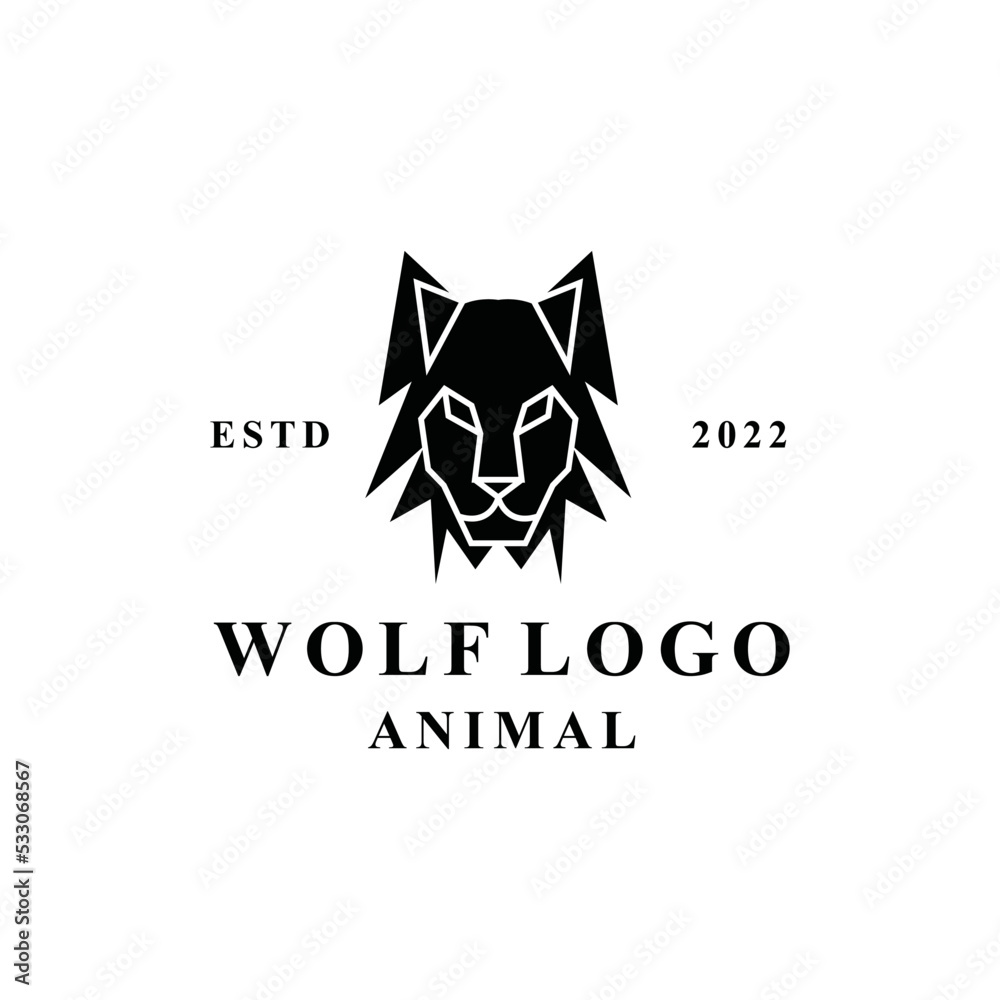 Obraz premium silhouette wolf head Logo vector design graphic emblem