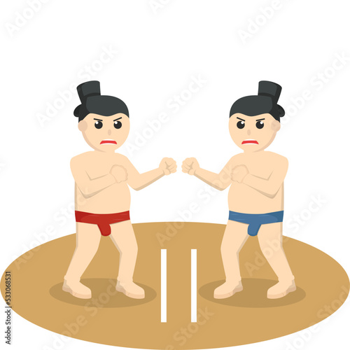 Sumo Wrestler design character on white background