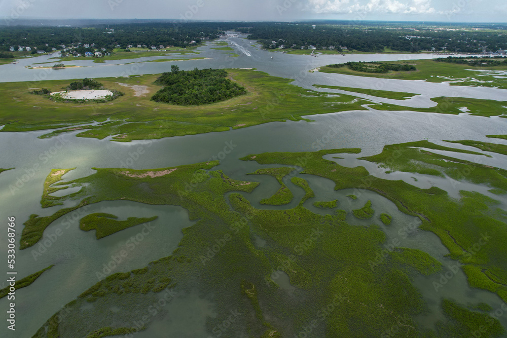 A view from above the marshes of the intracoastal waterway, just outside Wrightsville Beach, NC 5