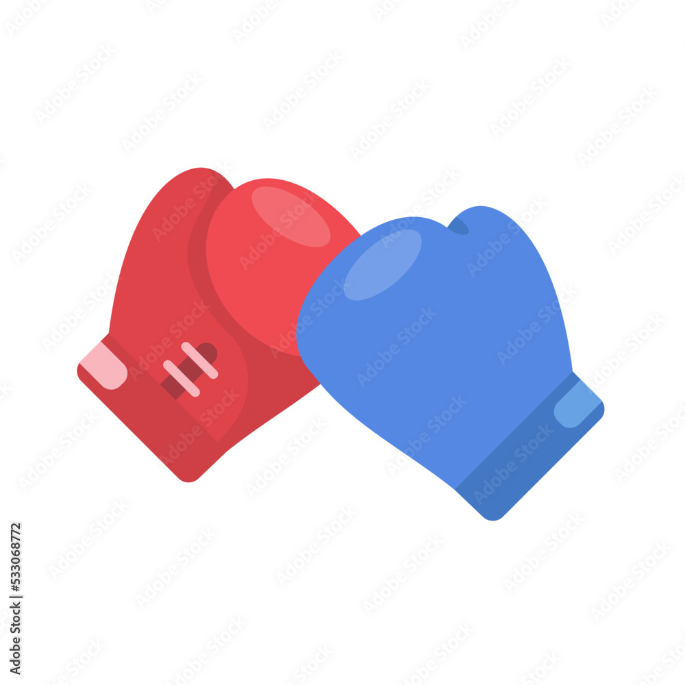 Boxing gloves. Fighting sports competition.