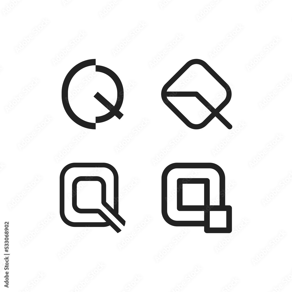 Set of Logo Designs Starting With the Letter Q, Suitable for People's Names or Business Names Set of Logo Designs Starting With the Letter Q, Suitable for People's Names or Business Names