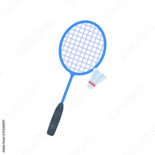 Badminton bat for hitting shuttlecocks in indoor sports © anuwat