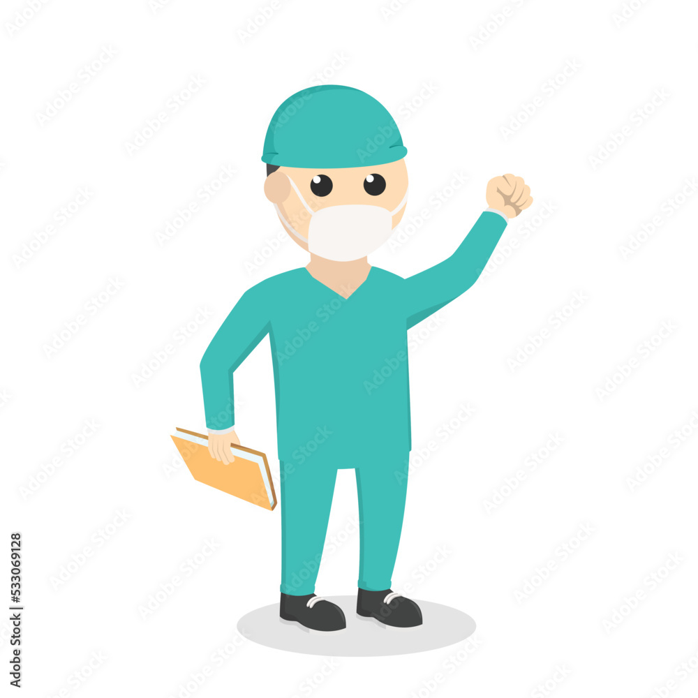 doctor with surgeon costume design character on white background