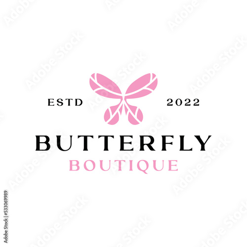 Butterfly Animal Logo vector design graphic emblem for Boutique