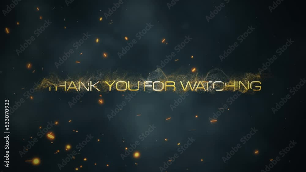 Thank you for Watching word Cinematic Greeting Title Background Concept ...