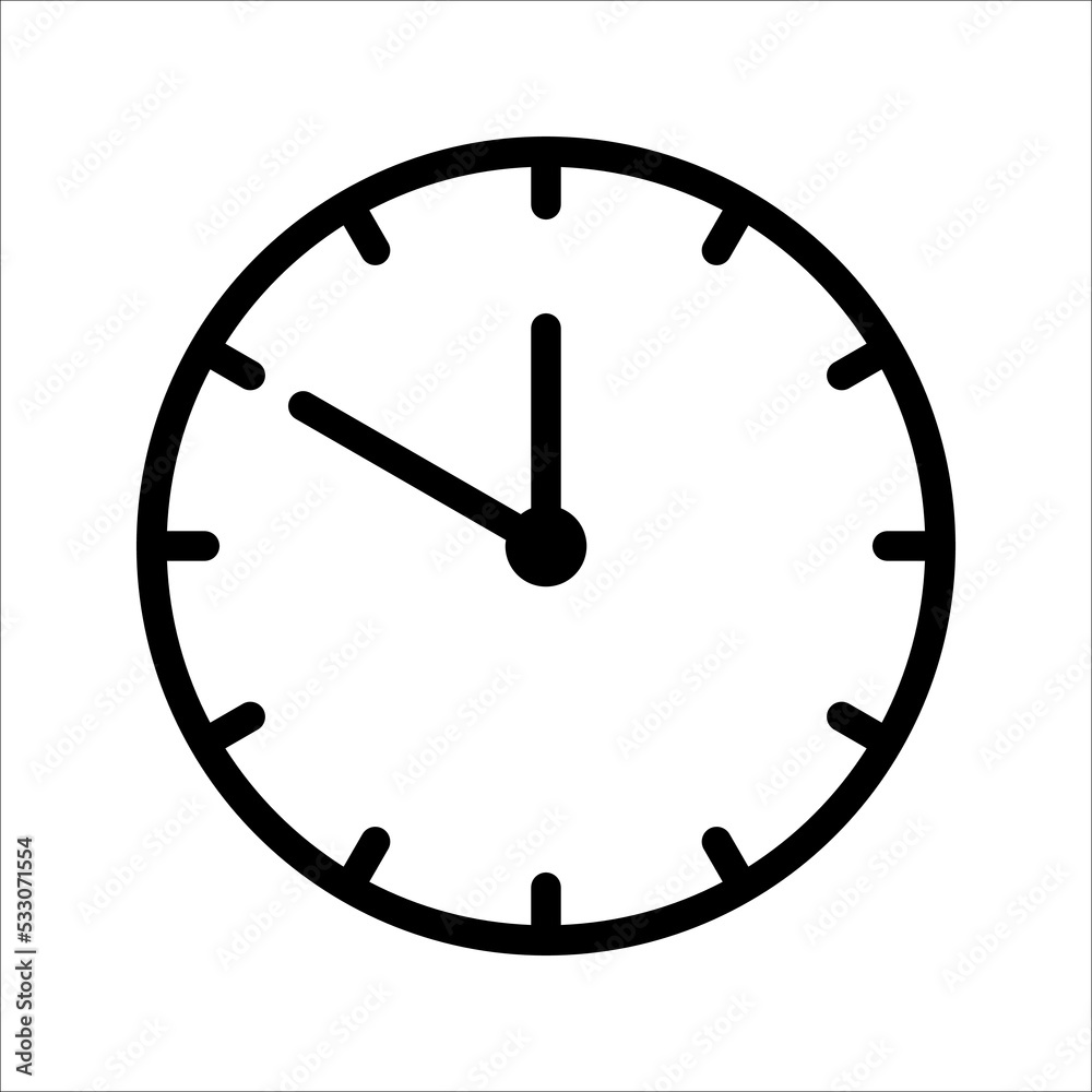 Clock icon in trendy flat style. Clock icon page symbol for your web site design Clock icon logo, app, UI. vector illustration isolated on background. Clock icon in trendy flat style. Clock icon page symbol for your web site design Clock icon logo, app, UI. vector illustration isolated on background.