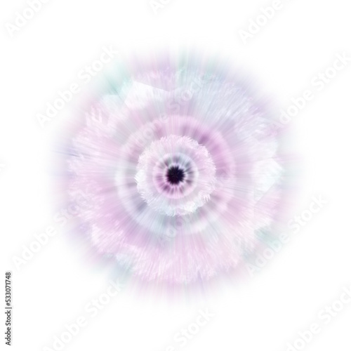 An abstract transparent iridescent burst element.