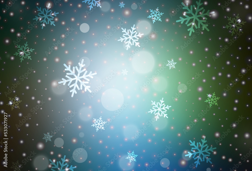 Dark Blue, Green vector backdrop in holiday style. Dark Blue, Green vector backdrop in holiday style.