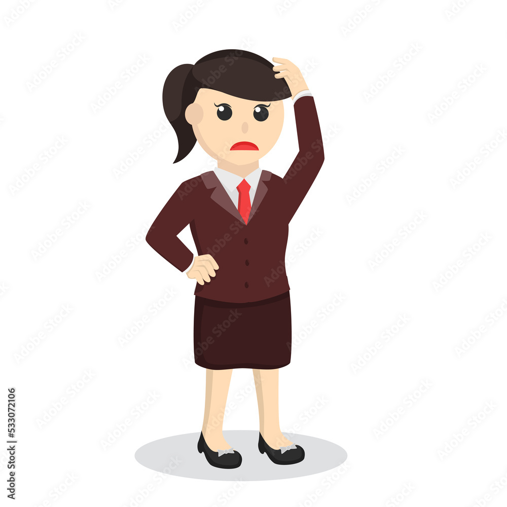 business woman secretary feel dizziness design character on white background business woman secretary feel dizziness design character on white background