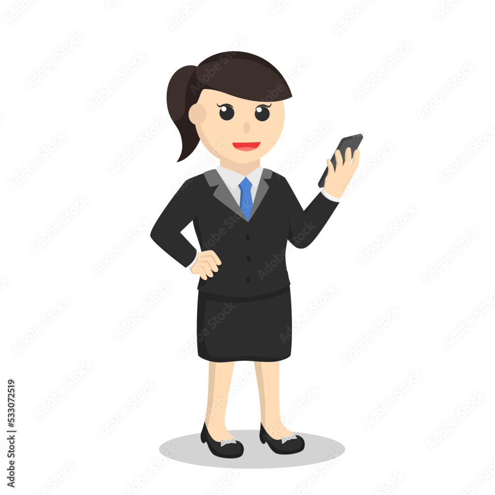 business woman secretary holding a gadget design character on white background business woman secretary holding a gadget design character on white background