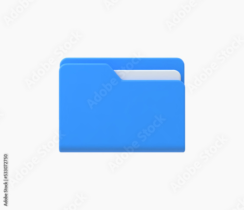 3d Realistic data folder icon vector illustration.