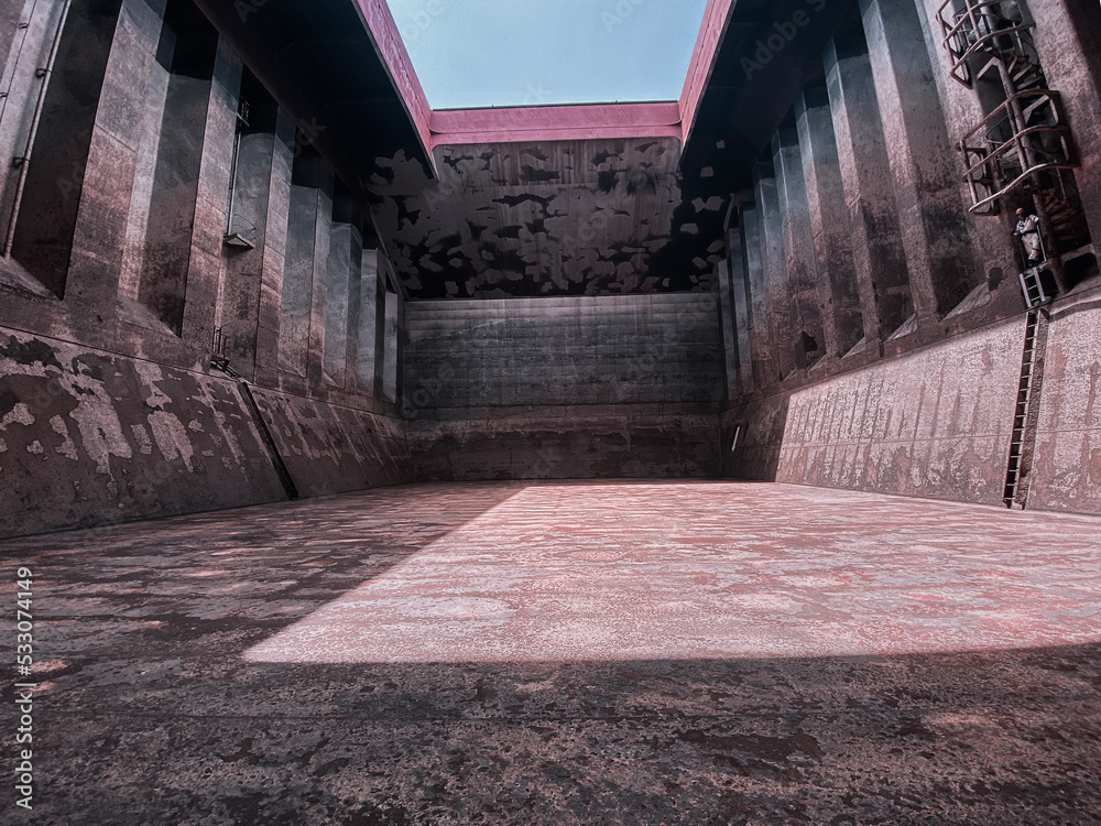 Obraz premium Cargo Hold of Cape Size Bulk Carrier will be use to load Iron Ore in Brazil