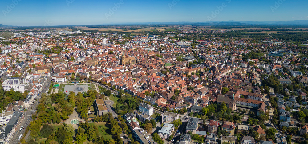 Aerial view of the city Colmar  in France