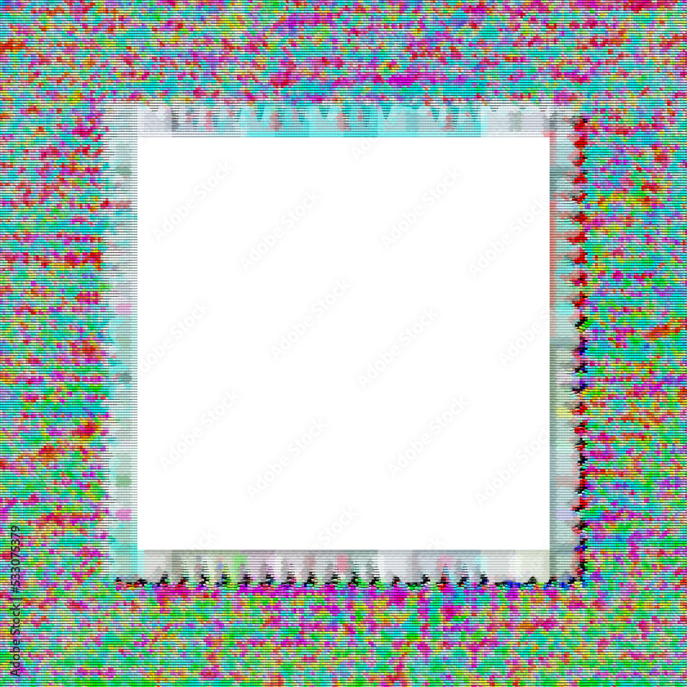 Abstract transparent glitch art texture element.