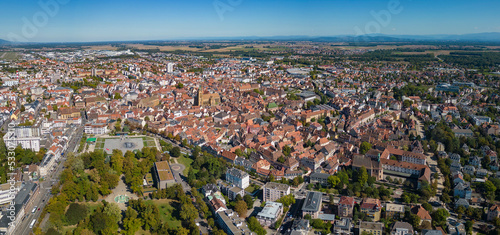 Aerial view of the city Colmar in France