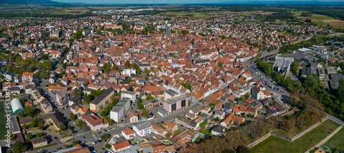 Aerial view of the city Sélestat in France