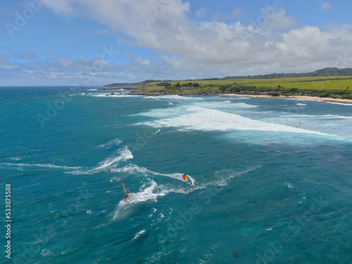 Kite surfing off the coast of Maui, Hawaii 2