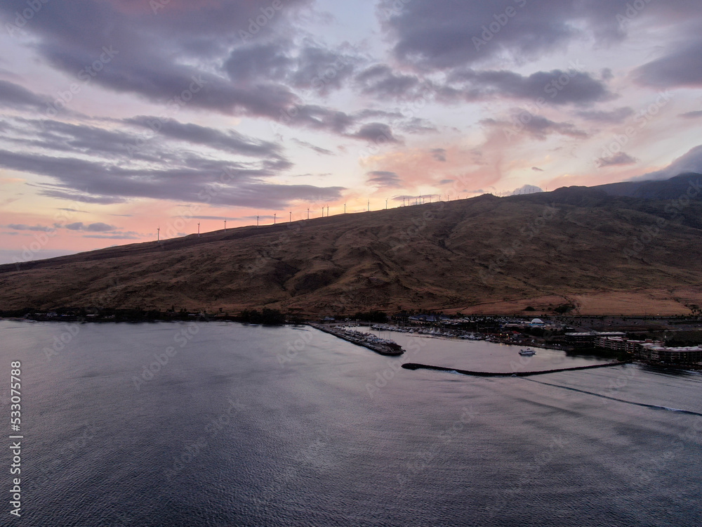 Maui Sunset over Maalaea Harbor. Hawaii