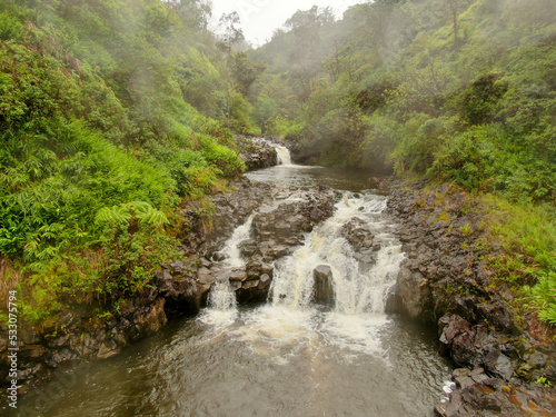Waterfall along the road to Hana on the Hawaiian Island of Maui 2