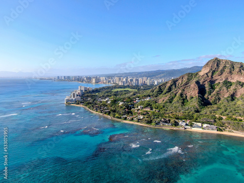 Diamond Head Crater and Downtown Honolulu, Hawaii