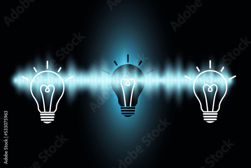 light bulb background electricity flow ideas and power glowing technology background room for copy bright.