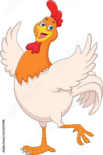 cute chicken waving cartoon © lawangdesign