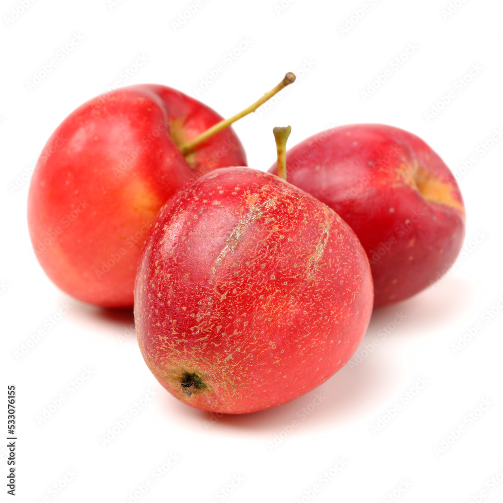 small red and yellow apples isolated on white background small red and yellow apples isolated on white background