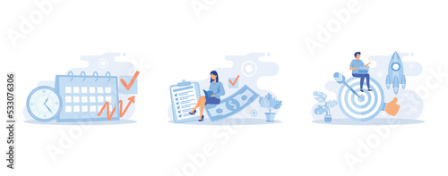 Personal quality, Adaptability, flexibility and resilience, mental strength, psychological suppleness, decision making, leadership role, set flat vector modern illustration