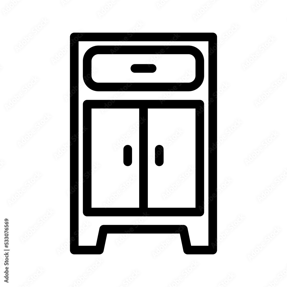 cabinet line icon illustration vector graphic