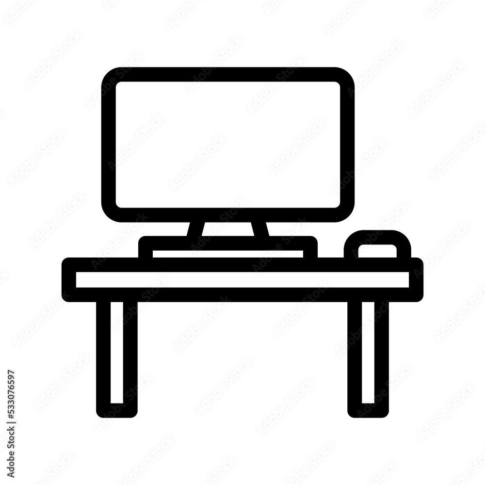desktop line icon illustration vector graphic desktop line icon illustration vector graphic