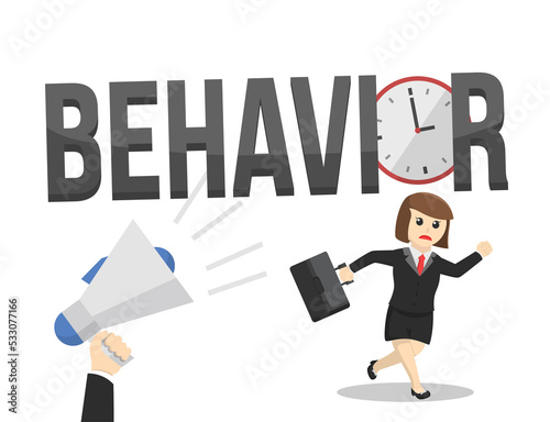 business woman secretary behavior design character on white background